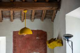 Yellow Velvet Pendant Lamp, Hanging Chandelier For Living Room Bedroom Or Office, Restaurant Lighting - thumbnail 1