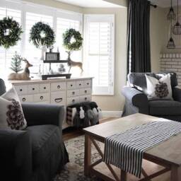 Pine Cone Christmas Pillow Cover Rustic Linen Farmhouse Decor - thumbnail 3