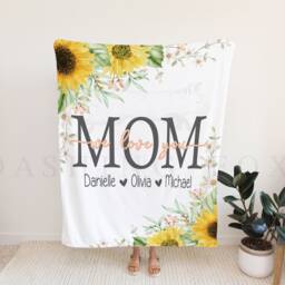 Christmas Blanket Mom Gift For From Kids First Mother's Day We Love You Personalized From - thumbnail 2
