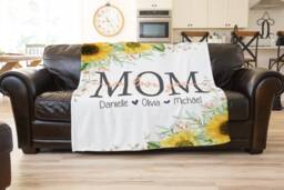 Christmas Blanket Mom Gift For From Kids First Mother's Day We Love You Personalized From