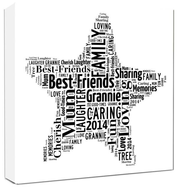 Free Delivery Star Word Art Printed & Framed On Canvas, Ready To Hang - image 1