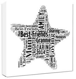 Free Delivery Star Word Art Printed & Framed On Canvas, Ready To Hang - thumbnail 1