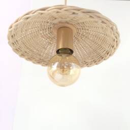 Rattan Pendant Light Boho Rustic Lighting Chandelier Eclectic Ceiling Lamp Wood Home Decor - thumbnail 3