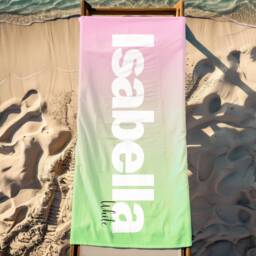 Personalized Name Beach Towel, Oversized Custom Monogram Pool Signature Towel For Kids, Vacation Gift, Picnic - thumbnail 3