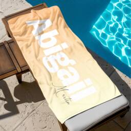 Personalized Name Beach Towel, Oversized Custom Monogram Pool Signature Towel For Kids, Vacation Gift, Picnic - thumbnail 2