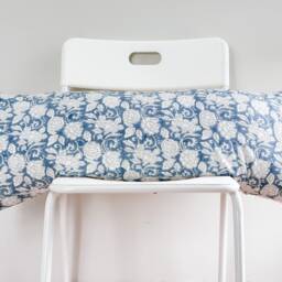 Floral Block Print Lumbar Pillow Cover Boho Farmhouse Decor - thumbnail 2