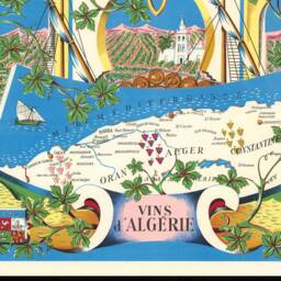 Map Of French Wines, Algeria, The Vineyards France , Wines Les Vignobles De France. Vins D'algerie - thumbnail 2
