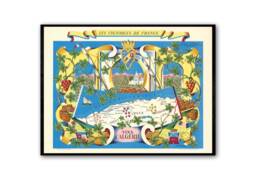 Map Of French Wines, Algeria, The Vineyards France , Wines Les Vignobles De France. Vins D'algerie - thumbnail 1