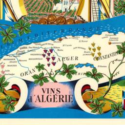 Map Of French Wines, Algeria, The Vineyards France , Wines Les Vignobles De France. Vins D'algerie - thumbnail 3