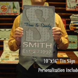 Monogram Family Name Tin Sign - Personalized - thumbnail 3