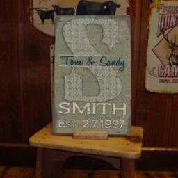 Monogram Family Name Tin Sign - Personalized - thumbnail 2