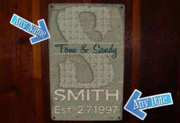 Monogram Family Name Tin Sign - Personalized - thumbnail 1