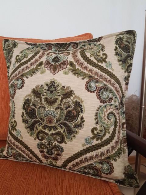 Handmade Burlap Pillow Cover, Vintage Fabric Decorative Pillowcase, 20''x20'' - image 1