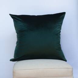 Bella Plain Velvet Extra-Large Cushion. Green Supersoft Chenille. Modern & On-Trend Home Accessory. 23X23 - thumbnail 1