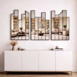Modern Large Wall Skyline Mirror - thumbnail 3