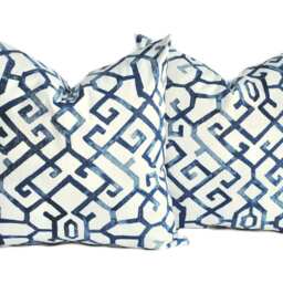 One Blue Pillow Cover, Dark Blue Pillow, Navy Decorative Throw Pillow, Accent Geometric Case - thumbnail 2