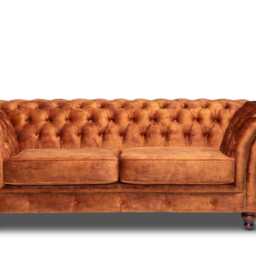 Chesterfield Three Seater Belmont Sofa Vintage Tan Velvet - thumbnail 2