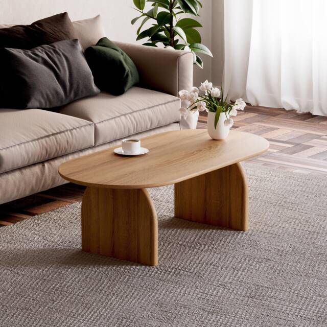 Unique Coffee Table Furniture - Modern Oak Coffee Table Scandi Original -Wooden Table-Living Room - image 1