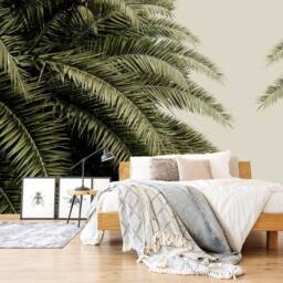 3D Palm Leaf Wallpaper Mural, Tropical Green Wall Decor, Peel & Stick - thumbnail 2
