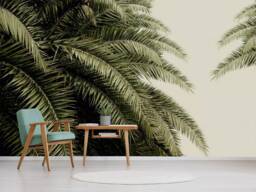 3D Palm Leaf Wallpaper Mural, Tropical Green Wall Decor, Peel & Stick - thumbnail 1