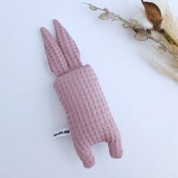 Fox Lovey & Bunny Rattle Set, Pink Baby Comforter, First Crib Toy, Personalized Newborn Present - thumbnail 4