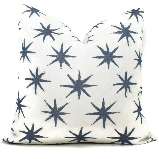 Peter Dunham Outdoor Blue Starstruck Decorative Pillow Cover 18x18, 20x20, 22x22, 24x24, Eurosham Or Lumbar Pillow, Throw Pillow