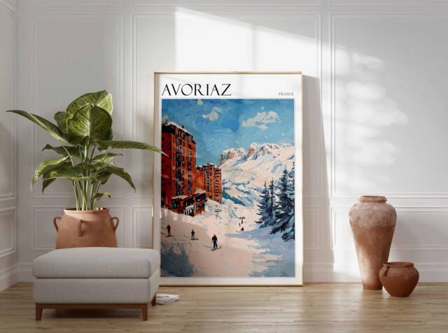 Avoriaz Ski Poster French Alps Travel Art Print - image 1