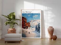 Avoriaz Ski Poster French Alps Travel Art Print - thumbnail 1