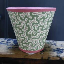 Dulcie Classic Green Sanderson Candle Clip Lampshade With Pink Trim - thumbnail 3