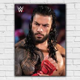 Wwe Print - Roman Reigns in Ring Poster Wrestling Wall Art - thumbnail 2