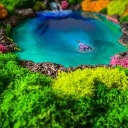 Handmade Preserved Moss Wall Art, Framed & Resin River Panel, Mermaid Coastal Nature Decor - thumbnail 3