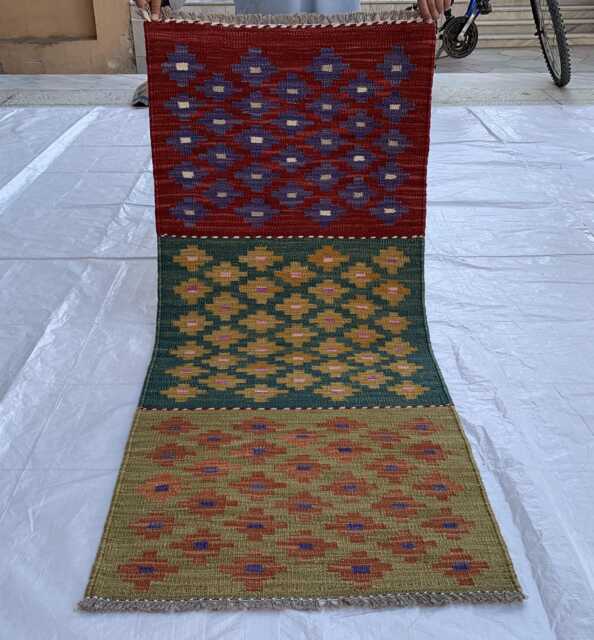 2x4.6 Turkmen Kilim Rug Handwoven Wool Hallway Rug, Vegetable Dye - image 1