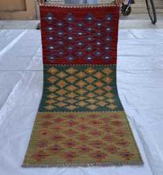 2x4.6 Turkmen Kilim Rug Handwoven Wool Hallway Rug, Vegetable Dye - thumbnail 1