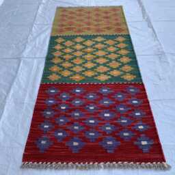 2x4.6 Turkmen Kilim Rug Handwoven Wool Hallway Rug, Vegetable Dye - thumbnail 3
