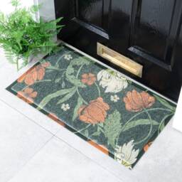 William Morris Floral Doormat - Vintage Welcome Mat Housewarming Gift Botanical Decor Antique Style