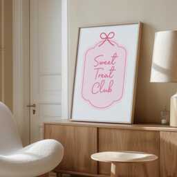 Sweet Treat Club Pink Poster Girly Bakery Kitchen Art Print - thumbnail 2