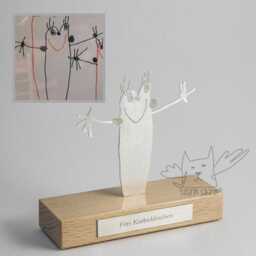 Handmade Silver Personalized Single Figured Tabletop Sculpture, Gifts From Your Child's Art, Unique Gift - thumbnail 1