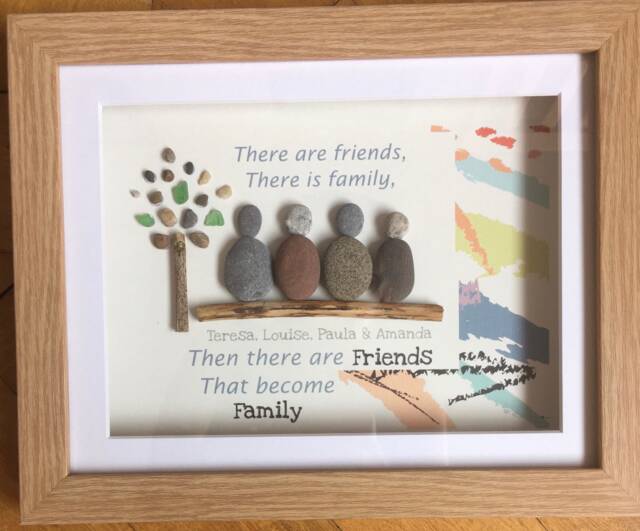 Friends Pebble Art - Friends Are Part Of The Family Design - image 1