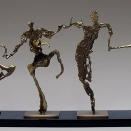 Family Dancers Bronze Modern Figurine Sculptures Art Deco Signed New Statues - thumbnail 2