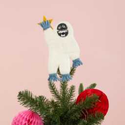 Yeti Christmas Tree Topper - Personalised Felt Festive Gift Ideas Winter Theme Bigfoot Letterbox Gifts - thumbnail 2