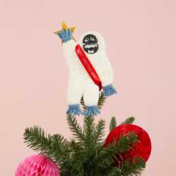 Yeti Christmas Tree Topper - Personalised Felt Festive Gift Ideas Winter Theme Bigfoot Letterbox Gifts
