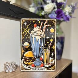 Milkshake Tarot Card Tin Sign Retro Diner Wall Art - thumbnail 2
