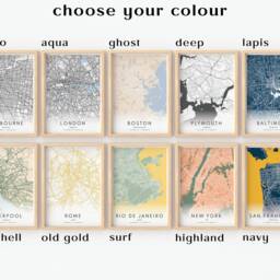 Set Of 3 Custom Maps, City Map Prints, Print, Any Location, Personalized Poster Wall Art, Gift - thumbnail 3