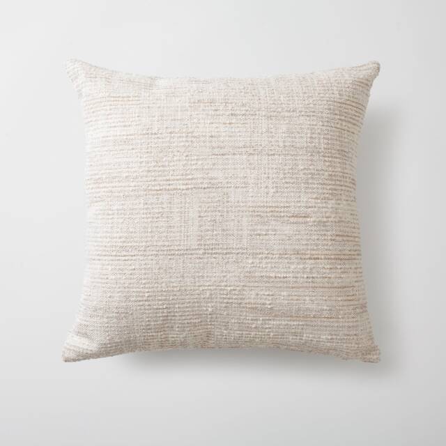 Neutral Textured Handwoven Pillow Cover Beige & White Fabric - image 1