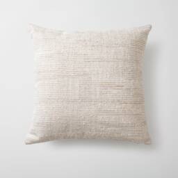 Neutral Textured Handwoven Pillow Cover Beige & White Fabric - thumbnail 1