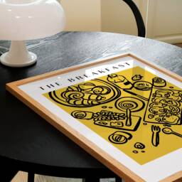 Trendy Breakfast Poster, Ink Bleed Style, Print, Wall Art, Restaurant Kitchen Poster Cafe Decor, Unframed - thumbnail 3