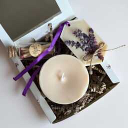 Birthday Gift Box, Lavender Candle, Ideas For Women, Candle Set, Unique Gifts Her, Candle in A Box, Gift Set Her, Vegan - thumbnail 2