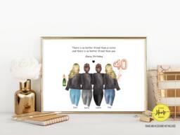Personalised 40Th Birthday Sister Print Friendship Portrait - thumbnail 1