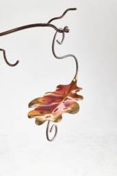 Oak Leaf Bird Feeder in Patinated Stainless Steel - thumbnail 1