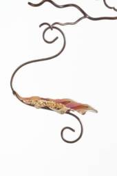 Oak Leaf Bird Feeder in Patinated Stainless Steel - thumbnail 3